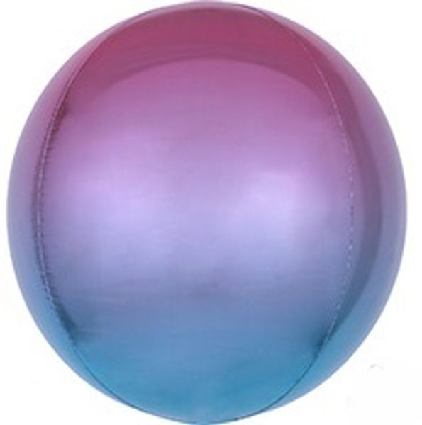 Шар 3D Сфера омбре фиолетово голубое 40см