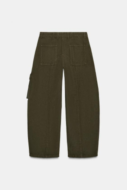 ZARA БРЮКИ КАРГО — ZW COLLECTION, ХАКИ