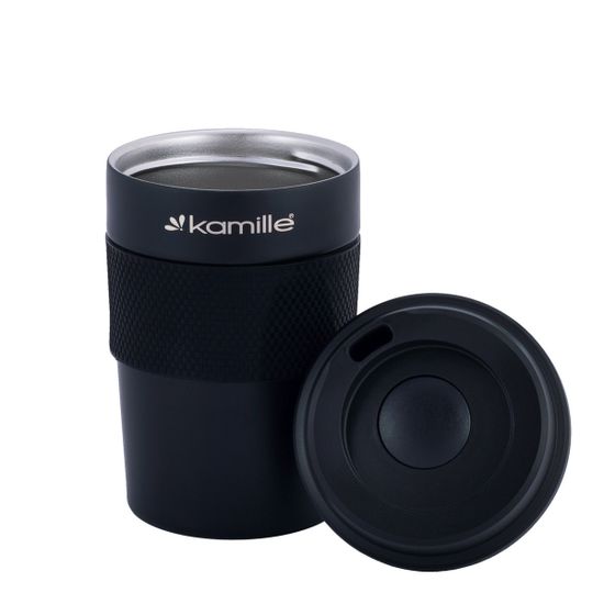 Термокружка 360 мл. из нержавеющей стали Kamille KM 2049 с TPR вставкой