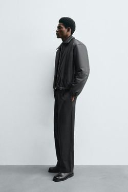 ZARA СТЕГАНАЯ КУРТКА ИЗ ВЫСОКОТЕХНОЛОГИЧНОЙ ТКАНИ, ЧЕРНЫЙ