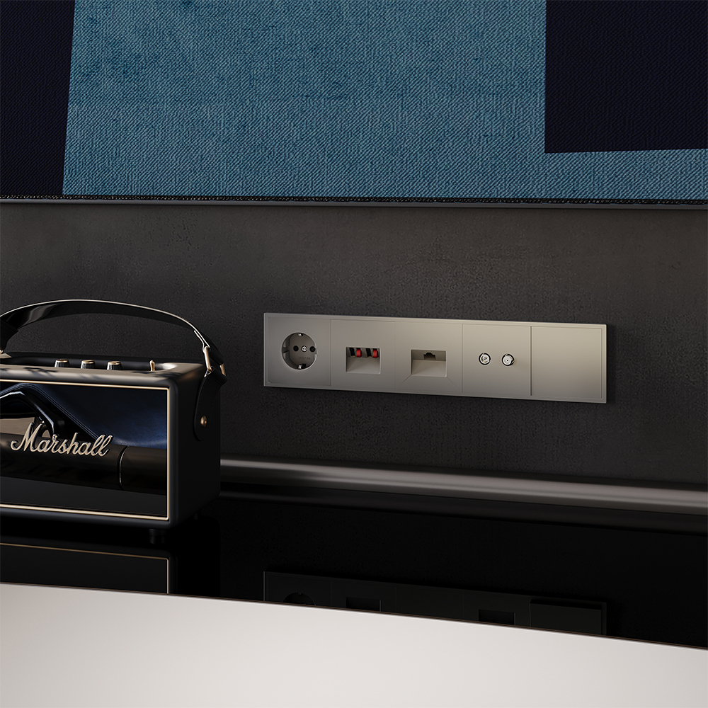 Розетка телевизионная встраиваемая VOLTUM S70 оконечная TV+SAT, (шелк)