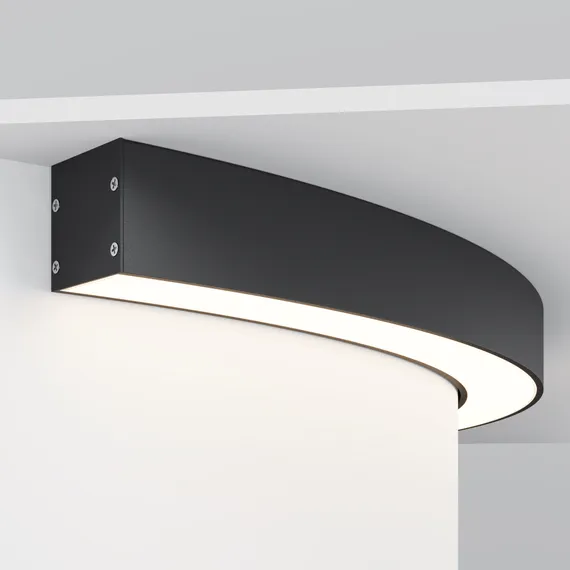 Радиусный профиль 35x35 D800мм 1/4 круга черный Led Strip alm-3535r-b-d-90°-0.8m