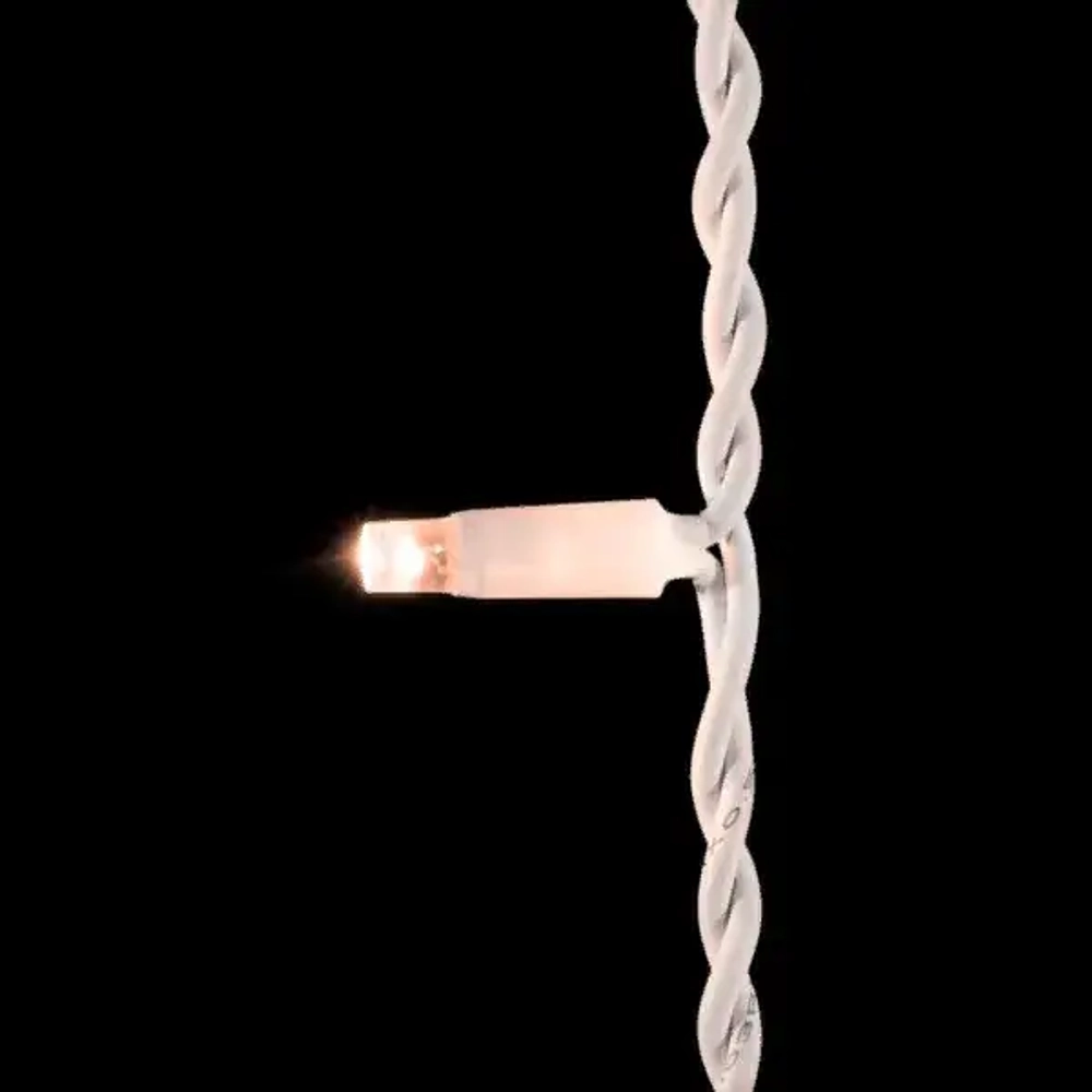 Светодиодная бахрома с колпачком 3,2*0,9 м., 168 экстра теплых белых LED ламп, мерцание, каучуковый белый провод, LTC (LL168BLW-8-2EWW)