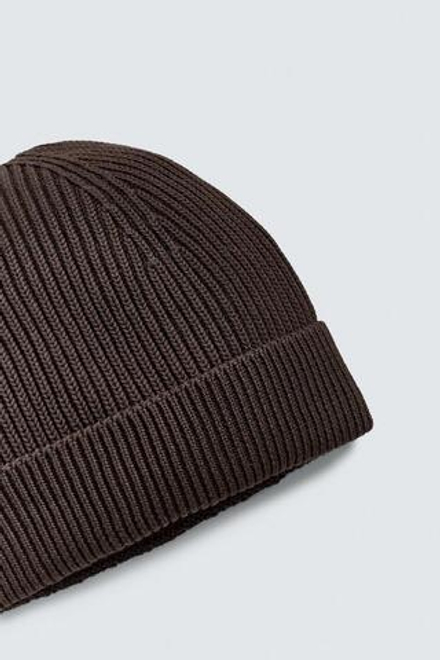 ZARA БАЗОВАЯ ТРИКОТАЖНАЯ ШАПКА, ШОКОЛАДНЫЙ