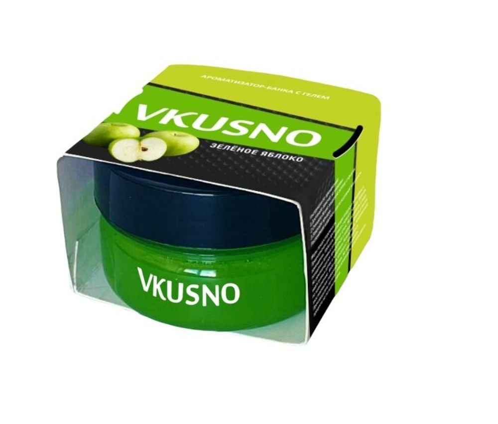 Ароматизатор на панель с гелевыми шариками  Vkusno  Зеленое яблоко (AZARD)