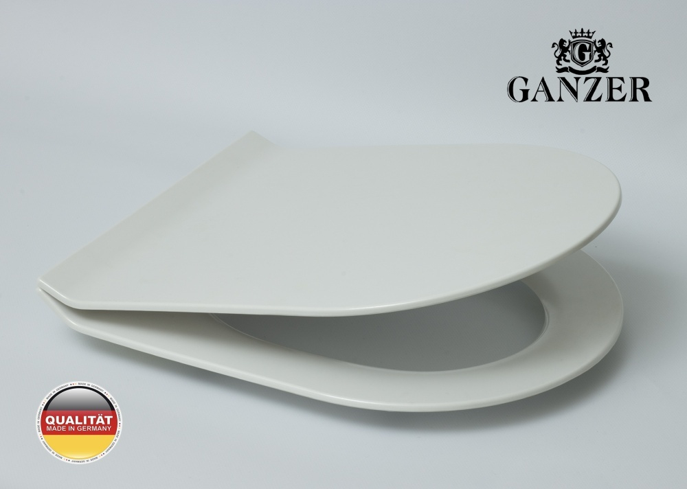 Крышка для унитаза с МИКРО. круглый (БЕЛЫЙ, д.415мм*ш.365мм) GANZER  (5/1шт)