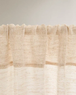 ZARA HOME ПОЛУПРОЗРАЧНАЯ ШТОРА ДВОЙНОЙ ШИРИНЫ, СВЕТЛО-БЕЖЕВЫЙ