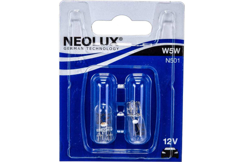 АВТОЛАМПА "NEOLUX" N501-02B(W5W, 12V, 5W, W2.1X9.5D)