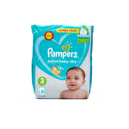 Подгузники Pampers active baby №3 82 шт