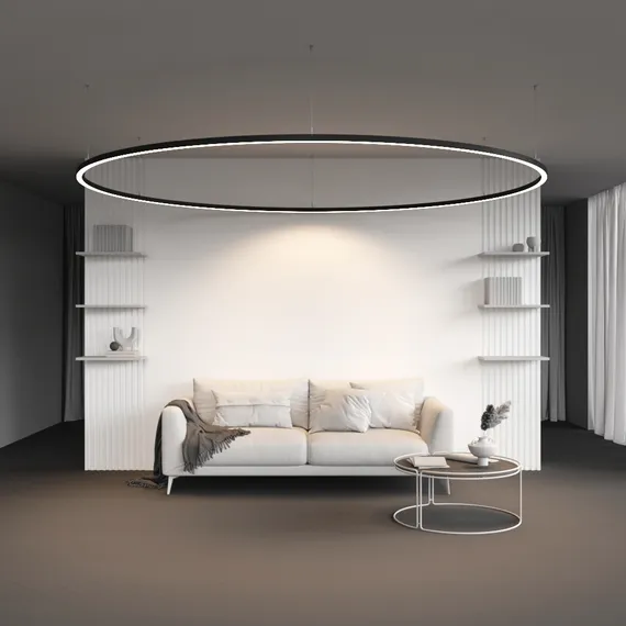 Радиусный профиль 35x35 D3000мм 1/8 круга черный Led Strip alm-3535r-b-d-45°-3m