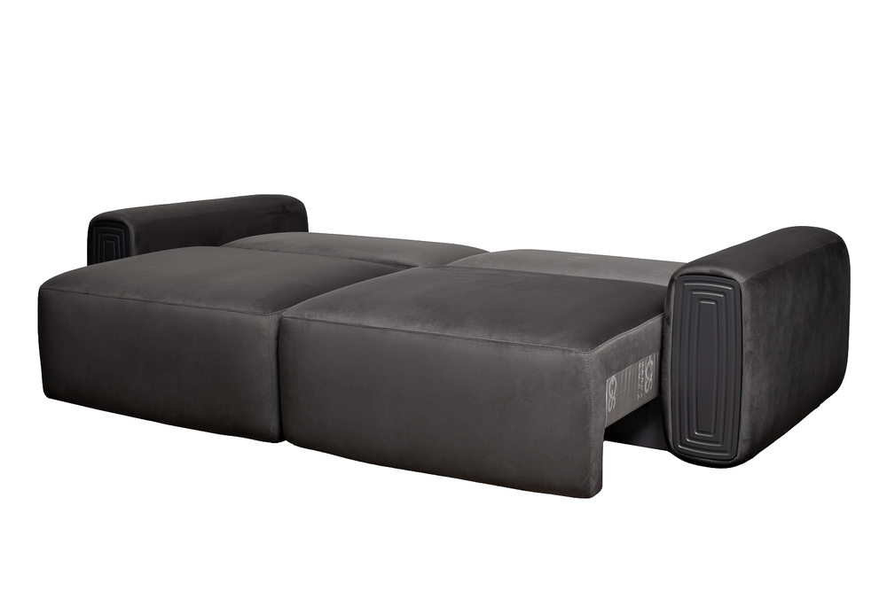 Диван Garda Decor трехместный Турин (Turin)(2 секции) с мех т.серый велюр Colt1003 255*120**68 см