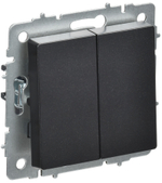 BRITE Выключатель 2-клавишный перекрестный 10А ВС10-2-3-БрЧ черный IEK