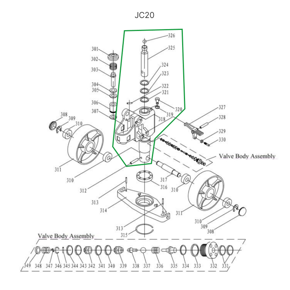 Гидроузел в сборе для гидравлических тележек DF25
