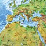 Карта мира физическая 120х78 см, 1:25М, с ламинацией, интерактивная, европодвес, BRAUBERG, 112379