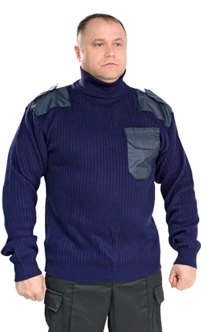 Джемпер синий с горловиной