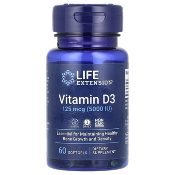 Life Extension Vitamin D3 5000 IU (125mcg) 60 Softgels , Витамин Д3