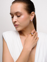 Кольцо Pink Heart Crystal Gold