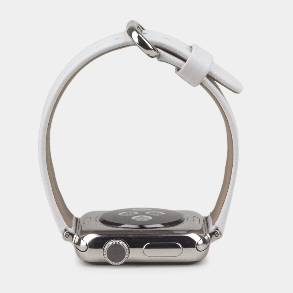 Ремешок для Apple Watch 44/45/46 mm из кожи теленка, белого цвета