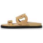 Hermes Extra comfortable Simple one-word slippers women's light brown, H222301Z VD