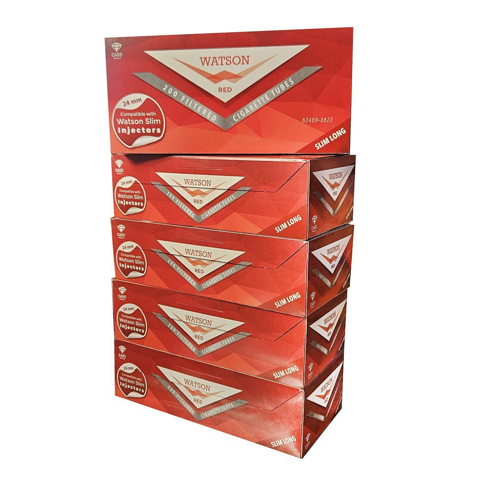 Гильзы для сигарет "Watson" Slim Red Extra Long 24мм 5x200шт