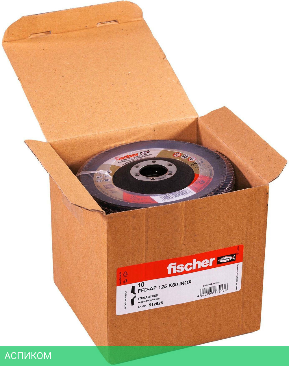 Диск лепестковый Fischer FFD-AP 125 K80 Inox (512528)