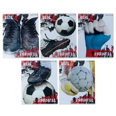 Тетрадь 48 листов в клетку Настоящий футбол , обложка мелованный картон, гибридный лак, МИКС