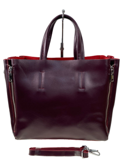 Женская сумка из натуральной кожи, цвет бордовый