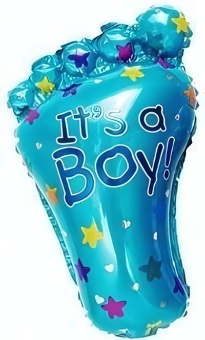 Шар ФИГУРА/14 Стопа мальчика голубая 35 см (Микрос)