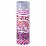 Клейкие WASHI-ленты для декора "СЕРДЦА", 15 мм х 3 м, 7 цветов, рисовая бумага, ОСТРОВ СОКРОВИЩ, 661708