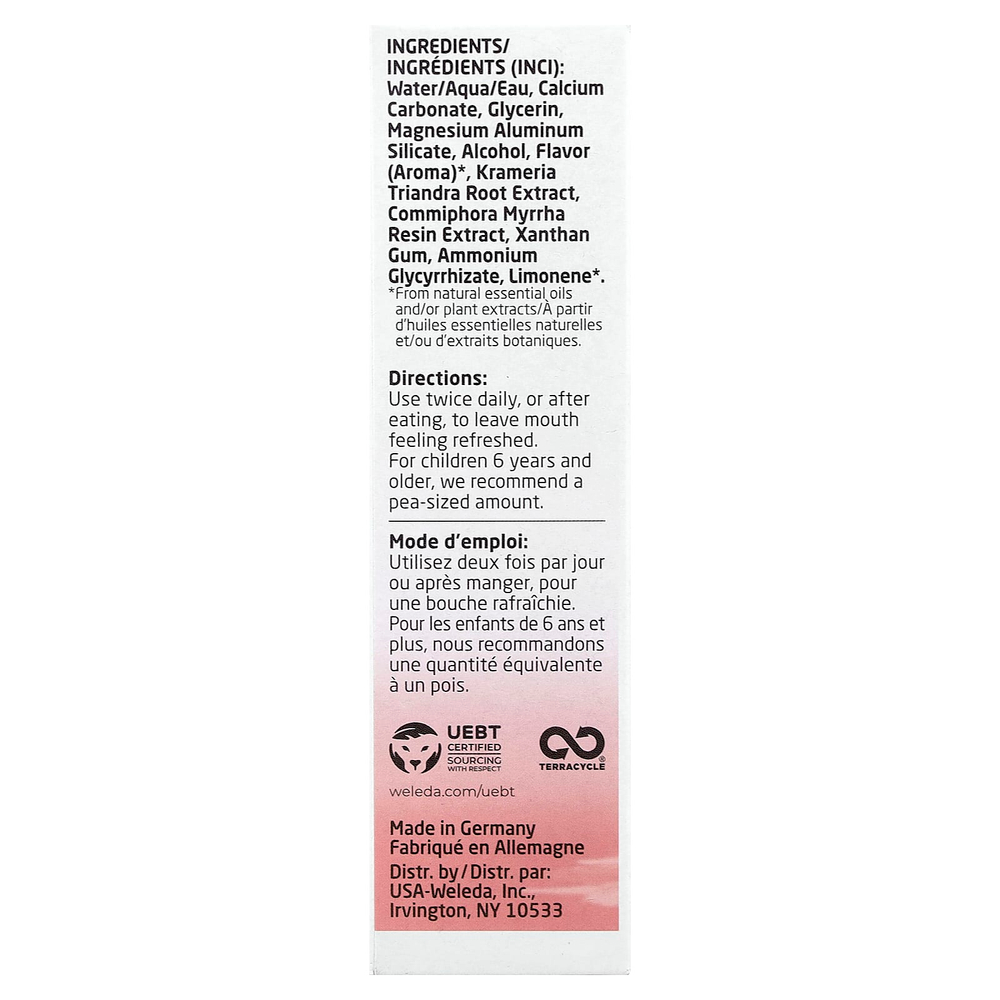 Weleda, Oral Care, зубная паста из ратании, со вкусом перечной мяты, 75 мл (2,5 жидк. унц.)