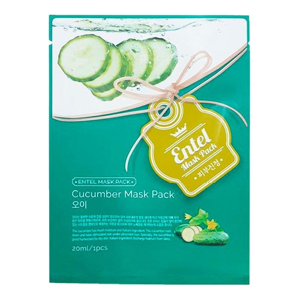 Тканевая маска с экстрактом огурца ENTEL Cucumber Mask Pack