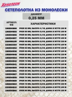 Сетеполотно леска 0,25 мм, ячея 50 мм, высота 1,8 м кукла