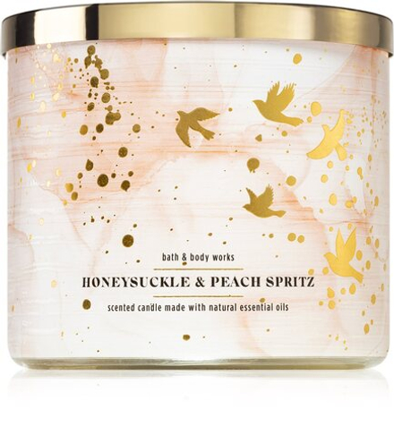 Bath & Body Works Honeysuckle & Peach Spritz - ароматическая свеча /   411  g  / GTIN 667556464016