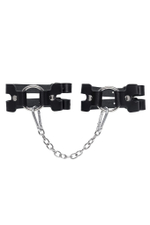 Черные кожаные оковы из двух ремешков
