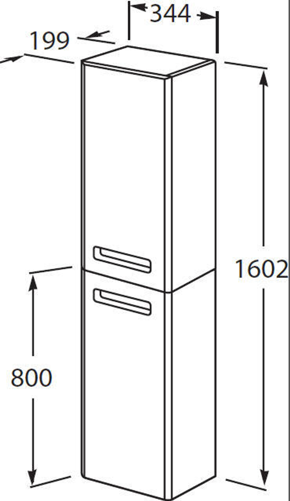 Шкаф-колонна Roca The Gap R цвет белая матовая ZRU9302738