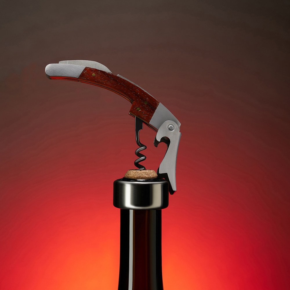 Набор для вина 4 предмета (штопор, кольцо для сбора капель, конусная пробка, воронка)