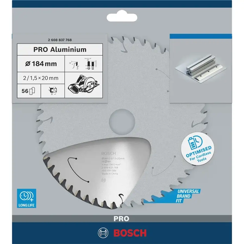 Циркулярный диск по алюминию ALuminium Cordless PRO, 190x2x30 мм T56 BOSCH 2608837771