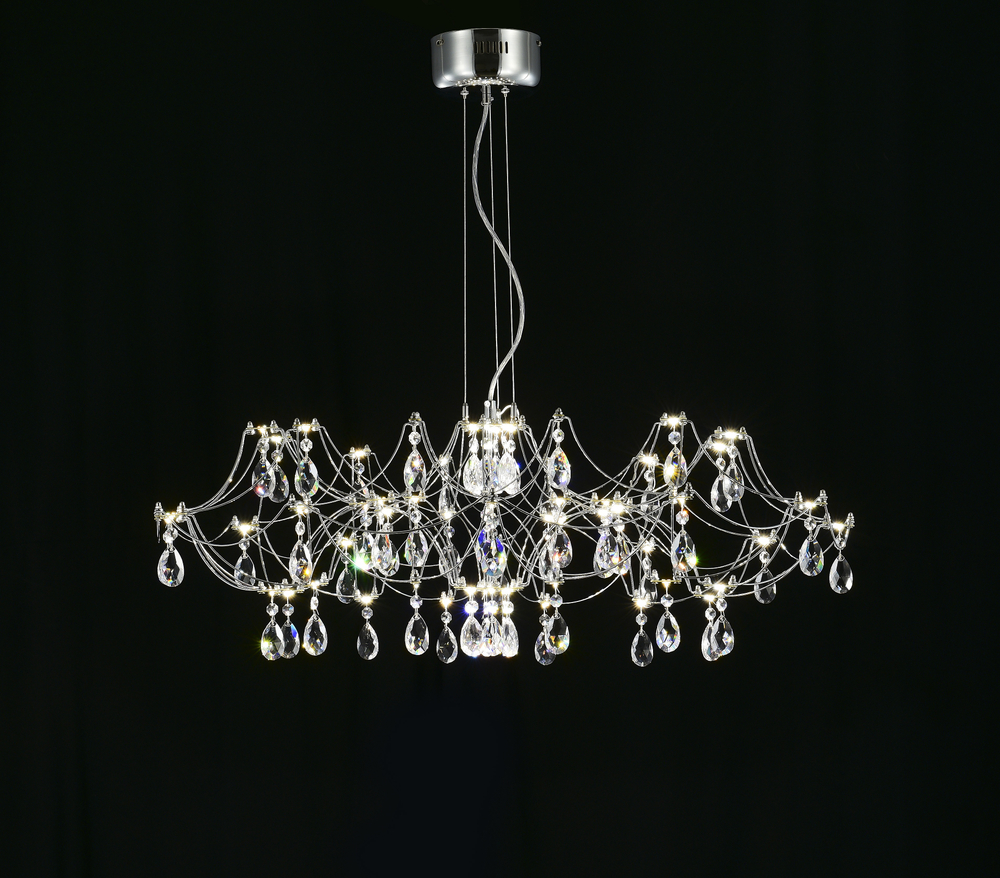 Подвесная люстра светодиодная с пультом и хрустальными подвесками Asfour MyFar Ersilia MR2661-60P-50AD