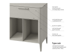 Тумба Type 3 двери ширина 160 см (серо-бежевый)