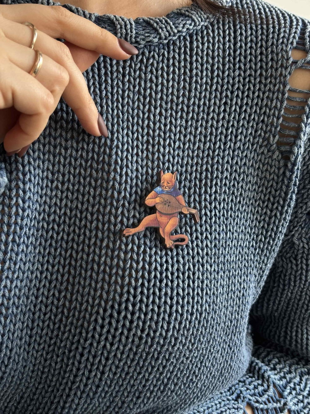 Страдающие броши «Коты» (турбокот, королевский кот, кот с лютней)