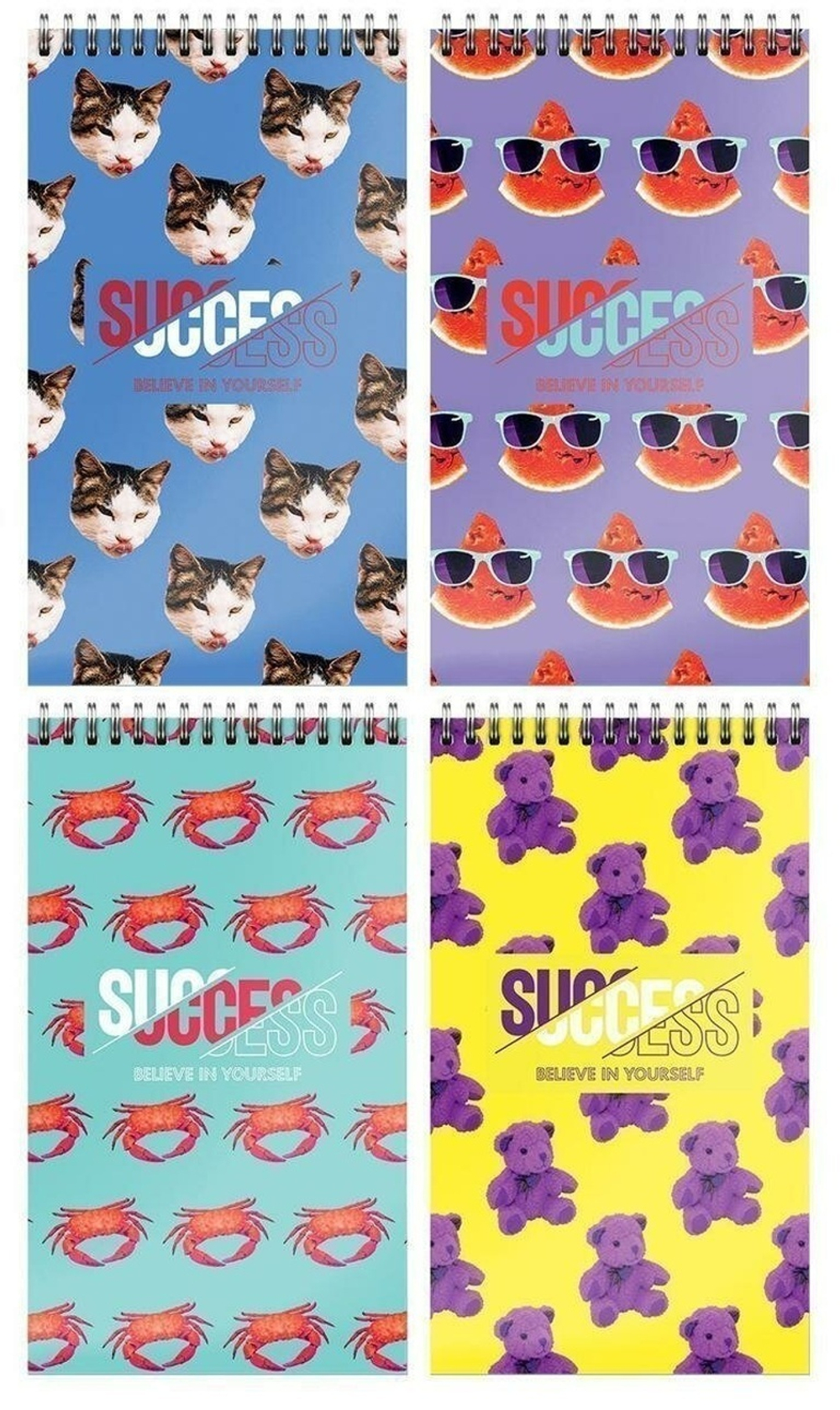 Блокнот А7 40л. клет. "Яркий успех" греб. мел. карт., спл. Уф-лак (Schoolformat)