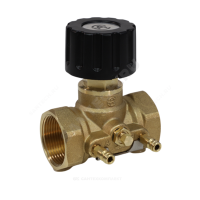 Клапан-партнер балансировочный ручной латунь 2012 Ду 40 G1 1/2" Ру16 Тмакс=120 оС ВР Kvs=10м3/ч с измерительными ниппелями для автоматических клапанов EURO Aquasfera 2012-05