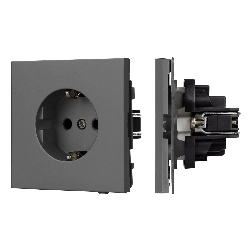 Механизм электрической розетки SCT-TENDO-MEU1-SFPL-GR (230V, 16A) (Arlight, Матовый графитовый) 054640