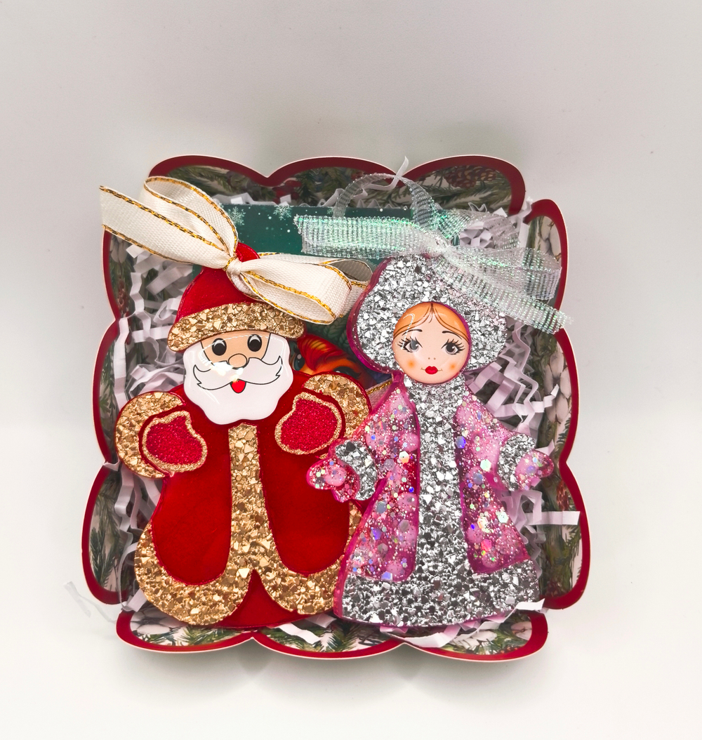 Ёлочные игрушки "Дед мороз и сненюгурка"