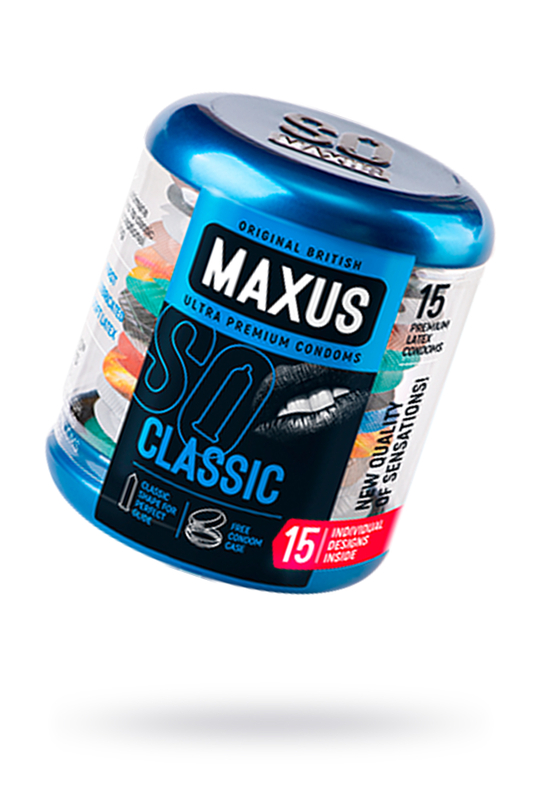 Классические презервативы MAXUS в железном кейсе, 15 шт
