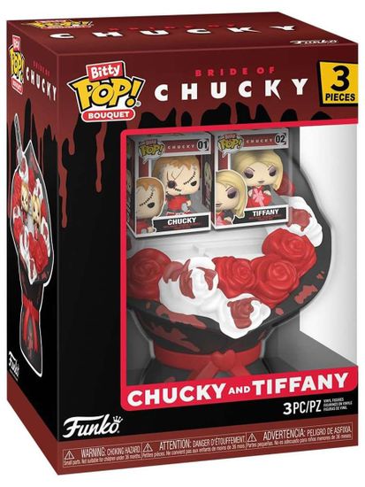 Набор Funko Bitty POP! Bouquet Bride of Chucky Chucky and Tiffany 3шт 83104 / Фигурка Фанко ПОП! по мотивам фильма "Невеста Чаки", Чаки и Тиффани