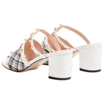 Valentino Rockstud Slide Slippers Women"s White