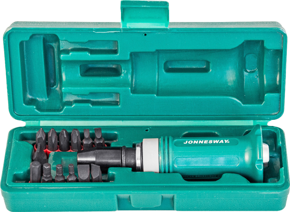 AG010138 Ударная отвертка SL 5,6,8,10,12мм PH# 1,2,3,4 Hex 4,5,6,8,  14 предметов