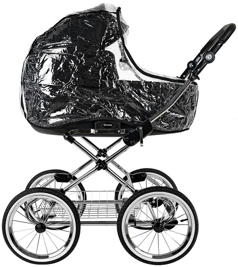 Детская коляска Roan Bass Next Classic d14 2.0 2 в 1 BSNC/95/2 Caviar/Black/руч.Cappuccino