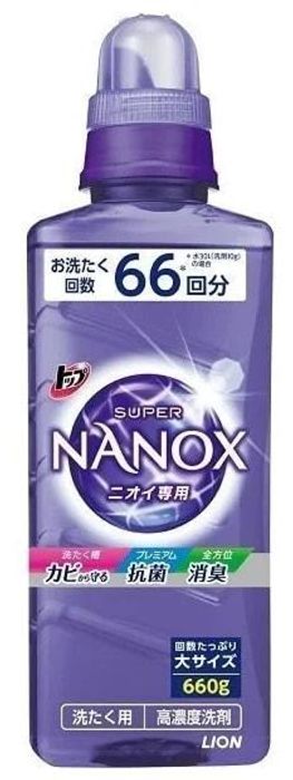 LION Гель для стирки TOP Super NANOX концентрат для контроля за неприятными запахами, 660 гр